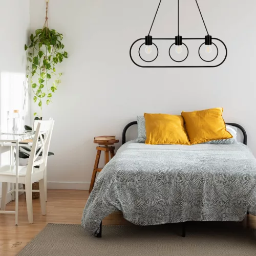 Lampa wisząca FREDO KOŁO 3 czarna