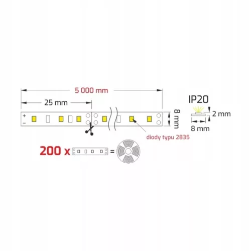 LED COMFORT 300 2835 IP20 6000K 5M 14W/M