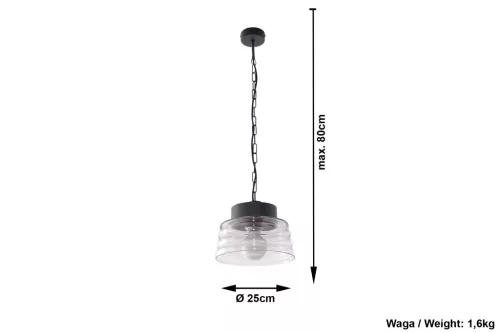 Lampa wisząca MARINA grafit