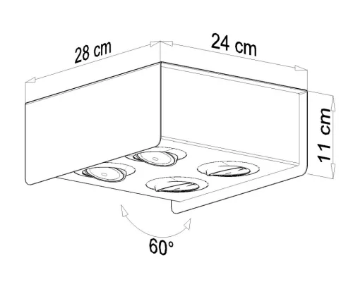 Plafon STEREO 4 biały