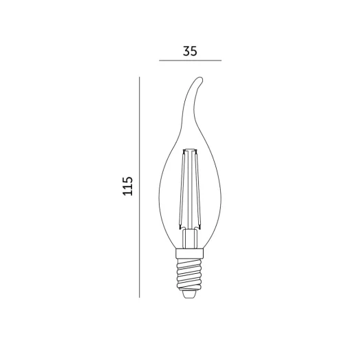 E14 LED-fényforrás, 4 W, filament, Meleg fehér