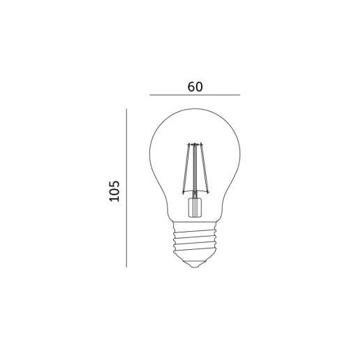 E27 LED-fényforrás, 7 W, filament, Meleg fehér