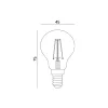 E14 LED-fényforrás, 4 W, filament, Meleg fehér