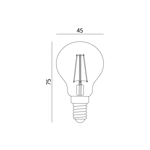 E14 LED-fényforrás, 4 W, filament, Meleg fehér