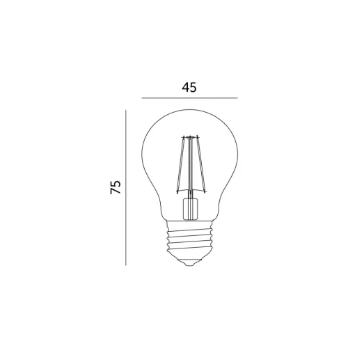 E27 LED-fényforrás, 1 W, filament, Meleg fehér