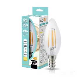E14 LED-fényforrás, 4 W, filament, Meleg fehér