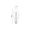 E14 LED-fényforrás, 4 W, filament, Meleg fehér