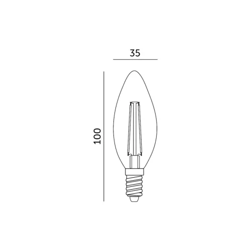 E14 LED-fényforrás, 4 W, filament, Meleg fehér