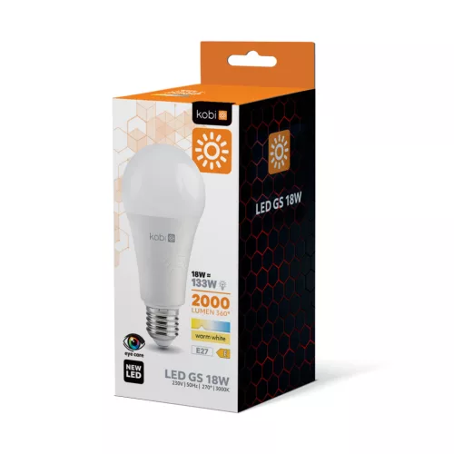 E27 LED-fényforrás, 18 W, Meleg fehér