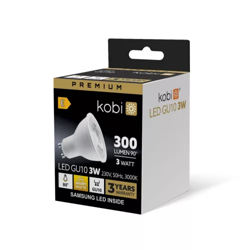 GU10 LED-fényforrás, 3 W, Meleg fehér