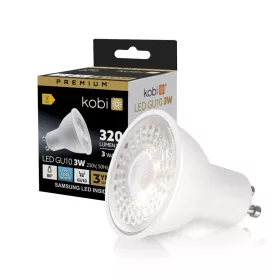 GU10 LED-fényforrás, 3 W, Hideg fehér