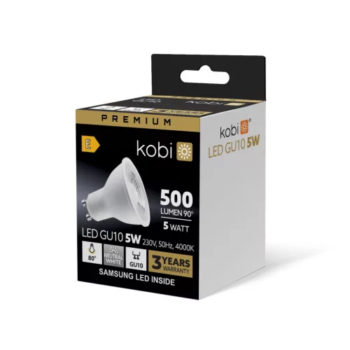 GU10 LED-fényforrás, 5 W, Természetes fehér