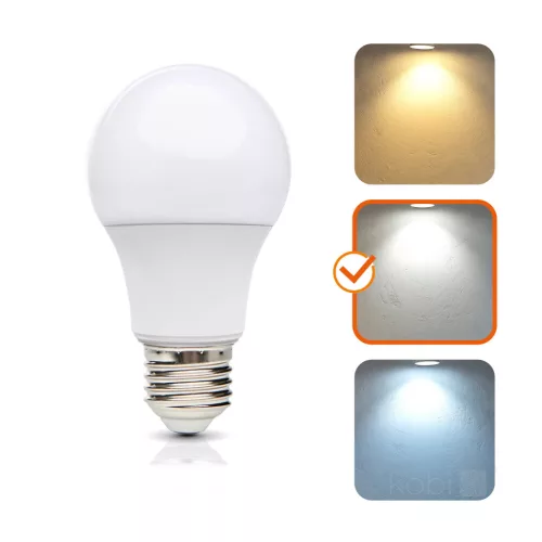 E27 LED-fényforrás, 9 W, Természetes fehér