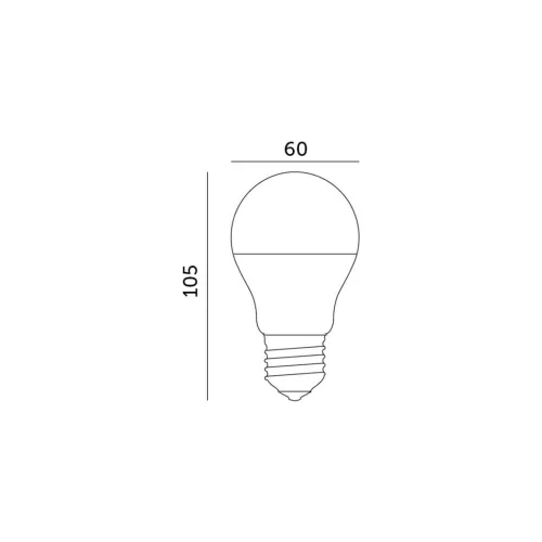 E27 LED-fényforrás, 9 W, Hideg fehér