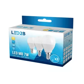 E14 LED-fényforrás, 7 W, Meleg fehér, 3-as kiszerelés