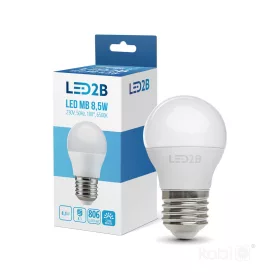 E27 LED-fényforrás, 9 W, Hideg fehér
