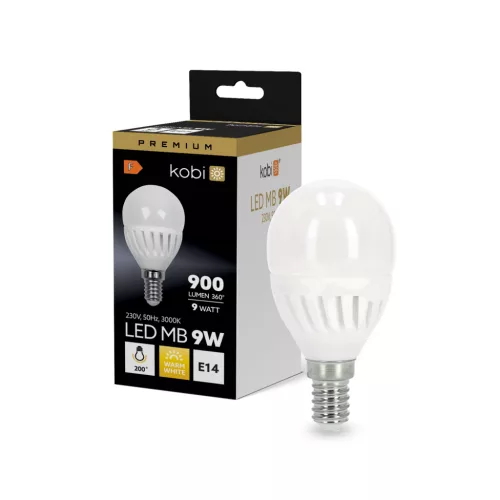 E14 LED-fényforrás, 9 W, Meleg fehér, Prémium