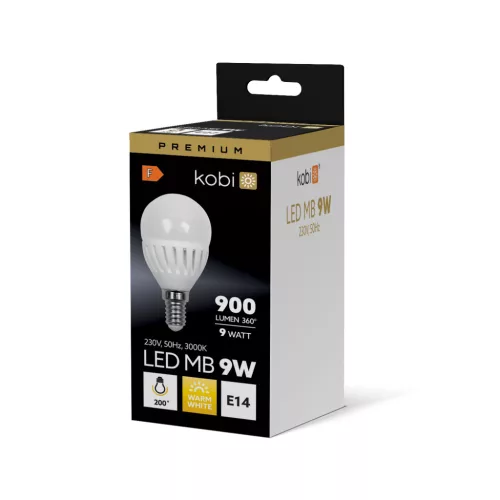 E14 LED-fényforrás, 9 W, Meleg fehér, Prémium