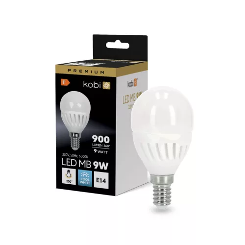 E14 LED-fényforrás, 9 W, Hideg fehér, Prémium
