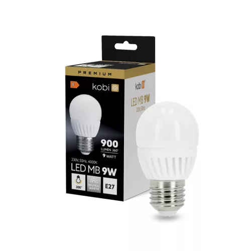 E27 LED-fényforrás, 9 W, Természetes fehér, Prémium