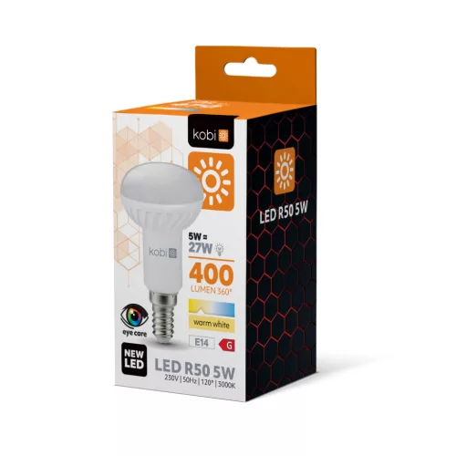 E14 LED-fényforrás, 5 W, Meleg fehér