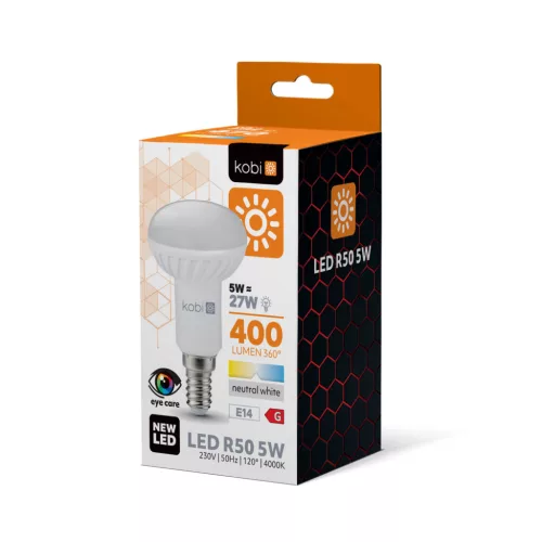 E14 LED-fényforrás, 5 W, Természetes fehér