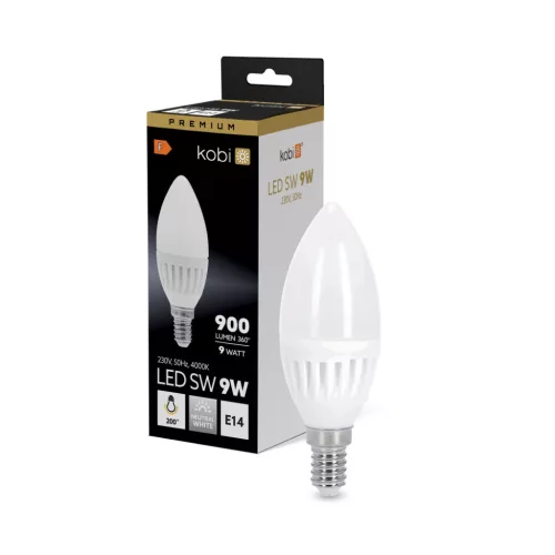 E14 LED-fényforrás, 9 W, Természetes fehér, Prémium