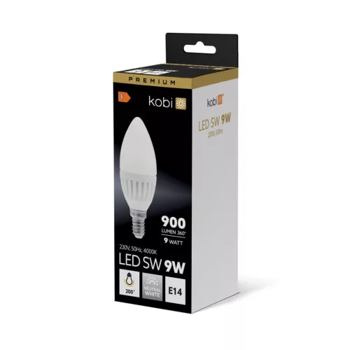 E14 LED-fényforrás, 9 W, Természetes fehér, Prémium