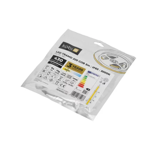 LED stripe TRAMO 320 COB 5m 3000K IP65 10W/m Kobi Premium