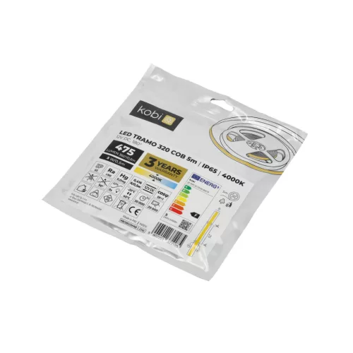 LED stripe TRAMO 320 COB 5m 4000K IP65 10W/m Kobi Premium