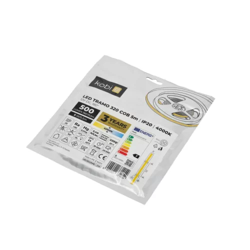 LED stripe TRAMO 320 COB 5m 4000K IP20 10W/m Kobi Premium