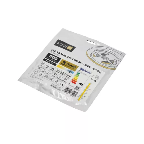 LED stripe TRAMO 320 COB 5m 6500K IP20 10W/m Kobi Premium