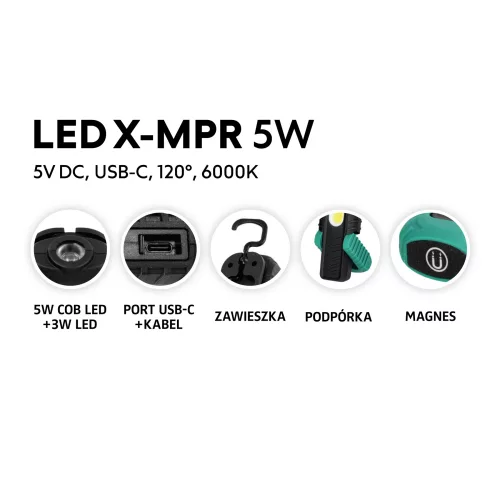 Flashlight LED X-MPR 5W 6000K IP54 LED2B
