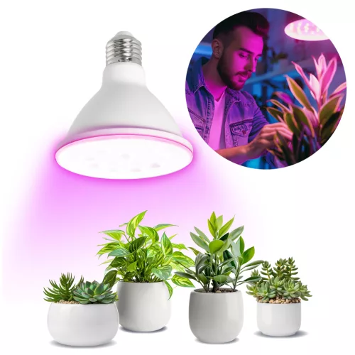 E27 Növénynevelő LED-fényforrás, 9 W, Meleg fehér
