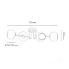 Ceiling lamp GLOBE ELEGANCE SMOKE S4 4xE14 Kobi Design
