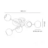 Ceiling lamp GLOBE ELEGANCE SMOKE S6 6xE14 Kobi Design
