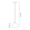 Hanging lamp GLOBE ELEGANCE ASH S 1xG9 Kobi Design