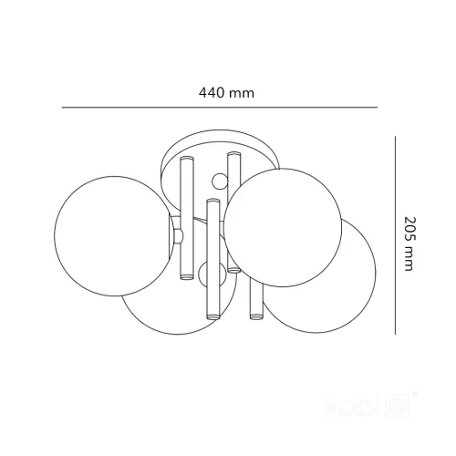 Ceiling lamp GLOBE ELEGANCE ASH S4 4xG9 Kobi Design