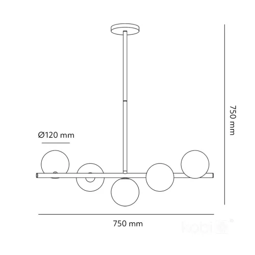Hanging lamp GLOBE ELEGANCE GOLD S5 5xG9 Kobi Design