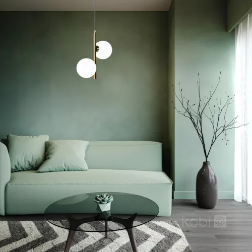 Hanging lamp GLOBE ELEGANCE GOLD S2 2xG9 Kobi  Design