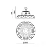 ANICA Csarnokvilágító, 90°, IP65, IK09, 100 W, szabályozható, Természetes fehér, fekete