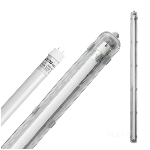Set HERMETIC 1x120 + LED T8 18W 4000K IP65 Kobi