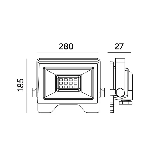 MH LED-reflektor, 110°, IP65, 100 W, Természetes fehér, fekete