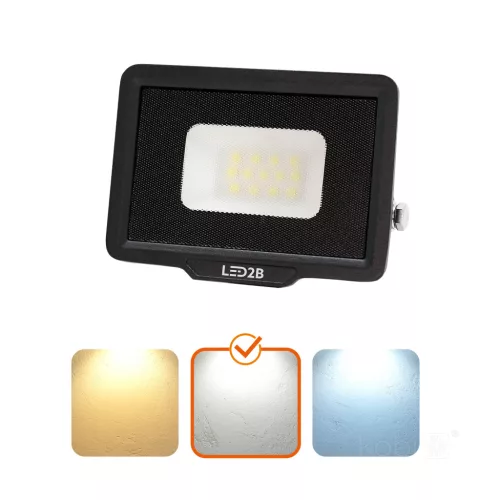 MH LED-reflektor, 120°, IP65, 10 W, Természetes fehér, fekete