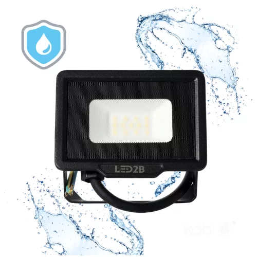 MH LED-reflektor, 120°, IP65, 10 W, Természetes fehér, fekete
