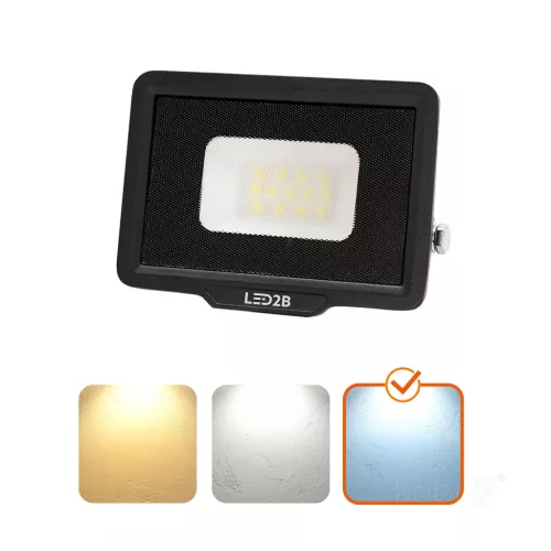 MH LED-reflektor, 120°, IP65, 10 W, Hideg fehér, fekete