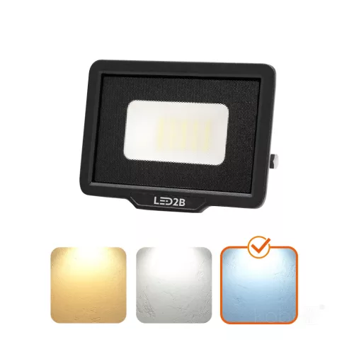 MH LED-reflektor, 120°, IP65, 20 W, Hideg fehér, fekete