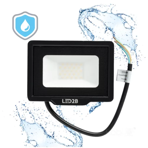MH LED-reflektor, 120°, IP65, 20 W, Hideg fehér, fekete