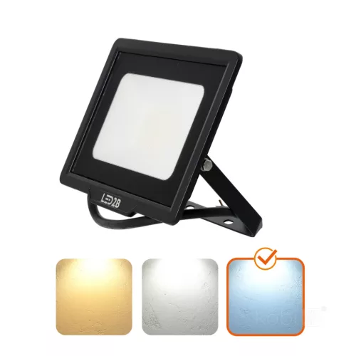 MH LED-reflektor, 120°, IP65, 30 W, Hideg fehér, fekete