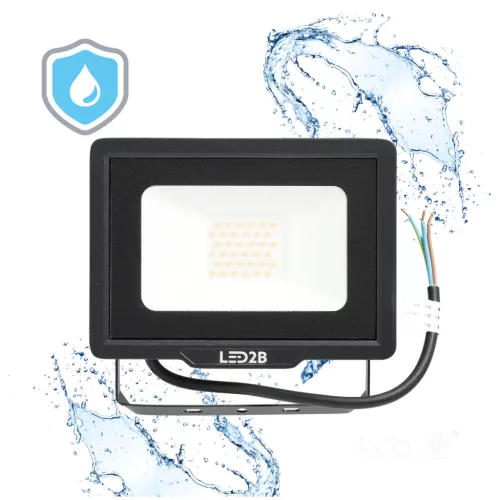 MH LED-reflektor, 120°, IP65, 30 W, Hideg fehér, fekete